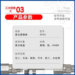 10止回阀 A01 真空吸盘逻辑安全阀ZP2V B01