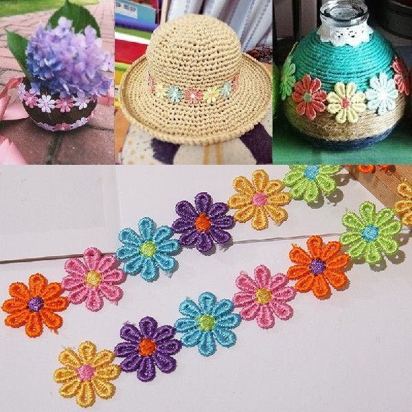 推荐1Yards 2.5cm Water Soluble Flower Edge Polyester Embroid 厨房电器 电热水壶/保健养生壶配件 原图主图