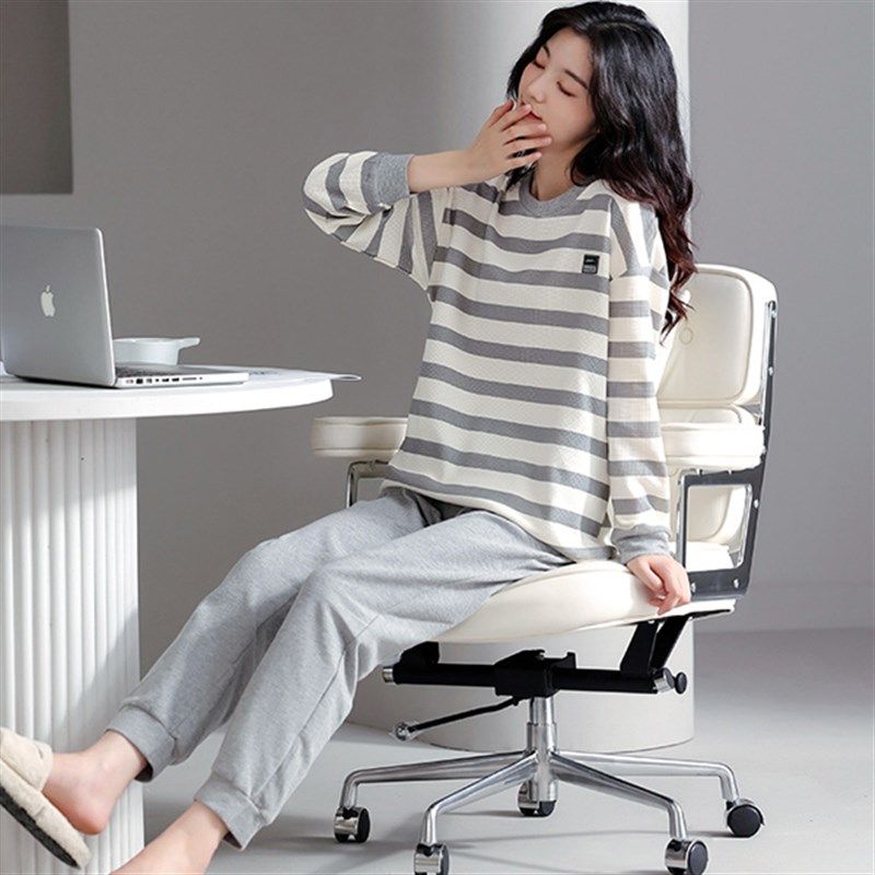 2023年新款睡衣女款春秋长袖可外穿休闲运动套装家居服秋冬季