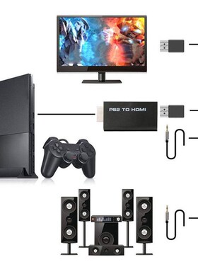 For PS2 To HDMI 480i/480p/576i Audio Video Converter Adapter