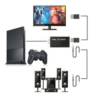 For PS2 To HDMI 480i/480p/576i Audio Video Converter Adapter