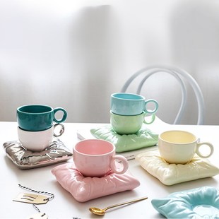 Nordic Colorful Ceramic Milk Tea Mug Office Cups Drinkware C