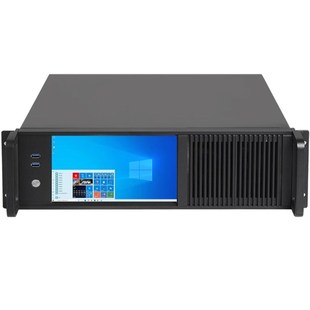 3U机箱带8.9寸触摸显示屏标准机架式 电源工控一体电脑 ATX主板台式