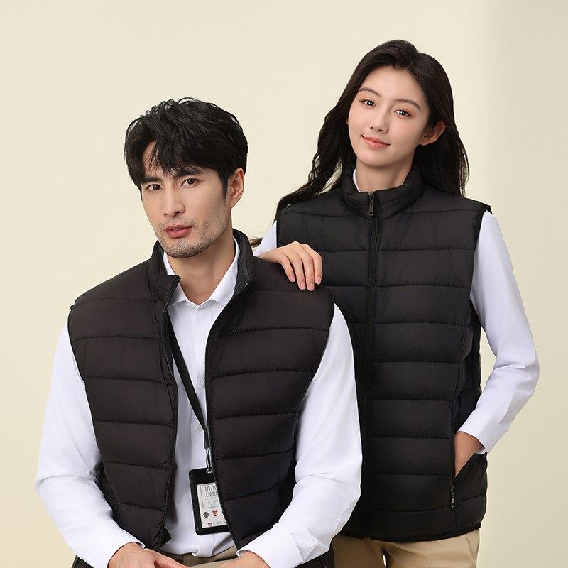 羽绒马甲定制工作服秋冬影楼摄影师幼儿园老师工装印logo印字男女