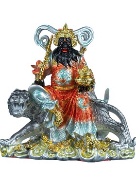 赵公明武财神家用供奉公司店铺开业招财树脂彩黑虎赵公明元帅神像