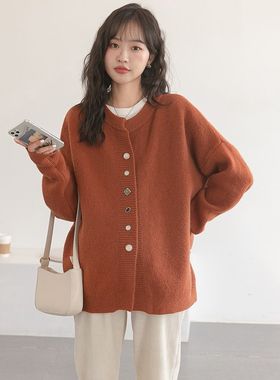孕妇装春秋款毛衣开衫外套韩版时尚款休闲百搭圆领上衣女秋季新款