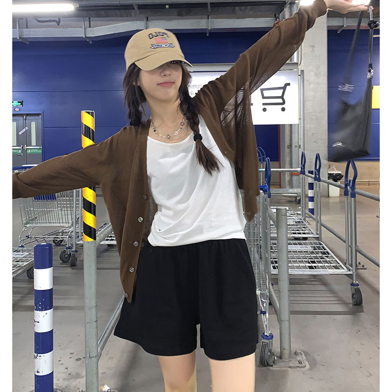 孕妇短裤女外穿春夏季薄款纯棉五分裤时尚灰色休闲阔腿裤运动裤子