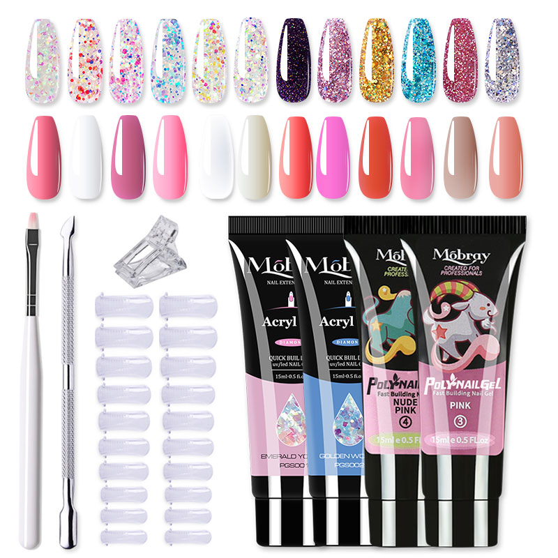 推荐Mobray Poly Nail Gel Set All For Quick Extension Nail Ma