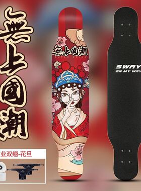 dye长板滑板成人女生刷街成年舞板初学N者专业板版四轮儿童滑
