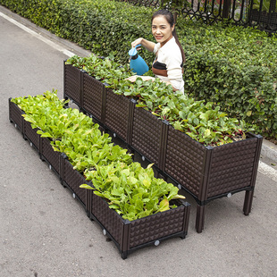 加深咖啡阳台蔬菜种植箱家庭菜园种菜盆屋顶特大长方形塑料花盆