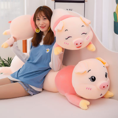 速发New transformed pig doll plush toy long erpillar pillow