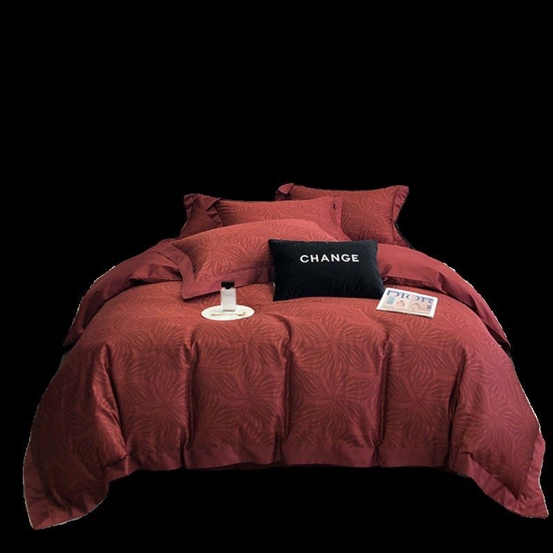 现货速发100支床上四件套红色婚庆长绒棉美式新婚感1.8m床,床上用品,婚庆床品套件,淘宝优惠券,粉丝福利购,淘宝优惠卷