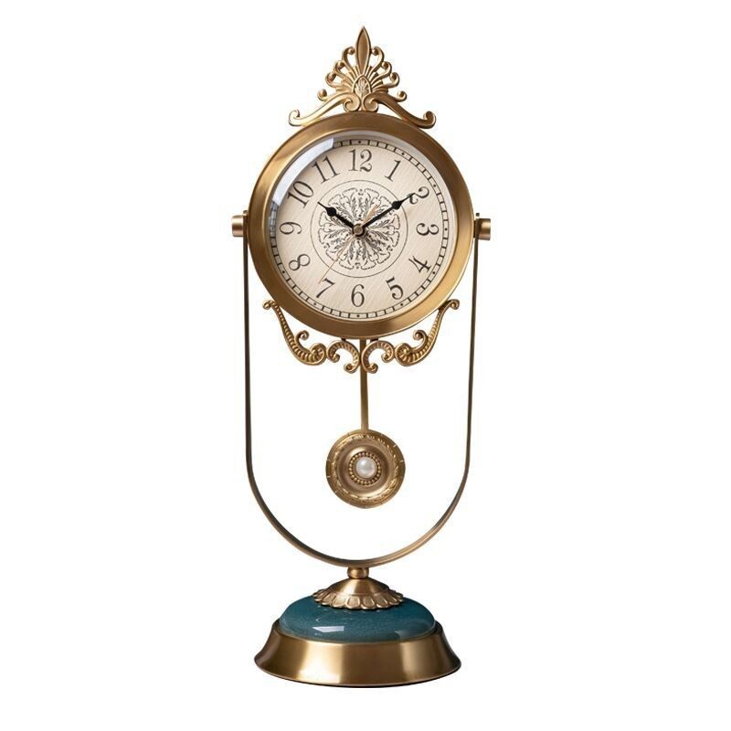 欧式纯铜座钟客厅玄关静音摆钟A酒柜摆放台式钟表现代简约家用台,家居饰品,座钟,淘宝优惠券,粉丝福利购,淘宝优惠卷