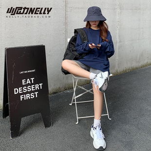 男士长袖T恤潮流秋装衣服纯色纯棉圆领白体N桖秋衣宽松打底衫TEE