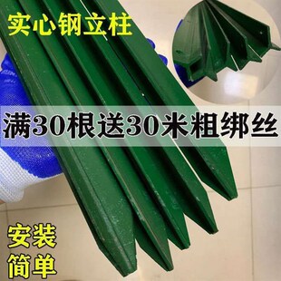 现货速发牛栏网铁丝网立柱子铸铁防护栏杆实心柱尖头柱加厚养殖牛