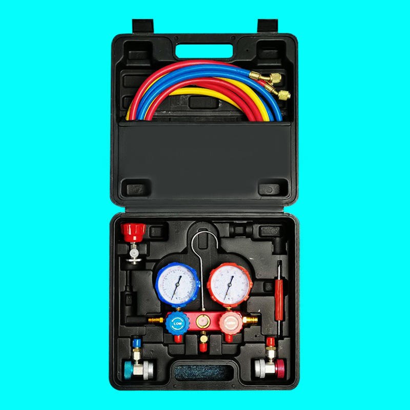 汽车空调氟表加氟工具套装抽真空维修r134a雪种冷媒压力表