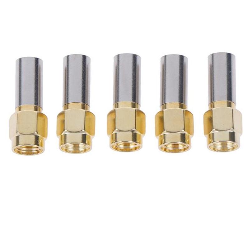 5pcs SMA Male Plug 适用于 RG58 RG142 HRG400 LMR195 RG223 RF