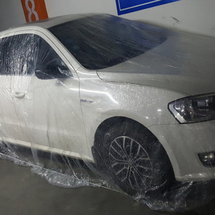 10件套装 汽车一次性车衣车罩防水简易便捷喷漆透明塑料通用型