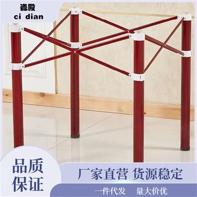 折叠支架桌架子桌腿桌架不锈钢餐台脚加厚桌子腿圆桌腿伸缩桌脚架