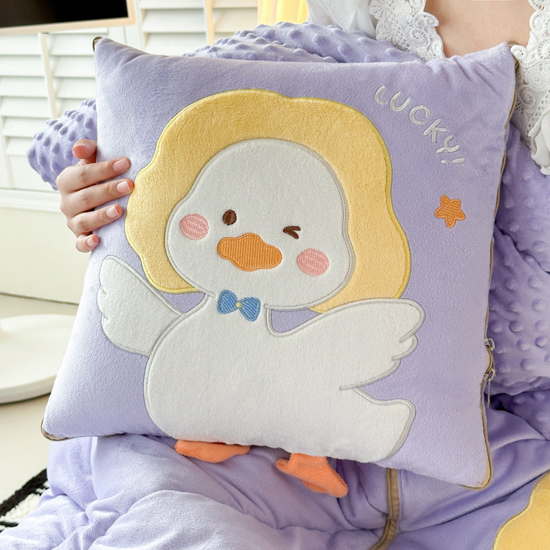 加厚加绒豆豆绒卡通布贴绣多功能抱枕被子两用沙发汽车载床上午睡,居家布艺,抱枕被,淘宝优惠券,粉丝福利购,淘宝优惠卷