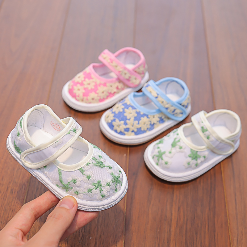 儿童古装鞋子中国风宝宝千层底v1-3岁婴儿鞋男女童手工布鞋汉服A7