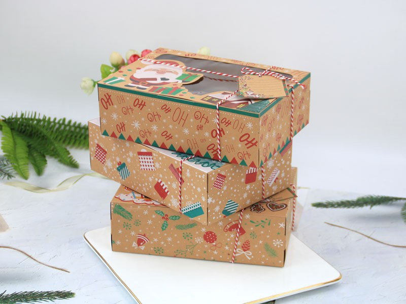 3Pcs Mix Paper Gift Boxes Large Size for Christmas Candy Cak