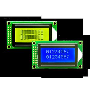 LCD0802A字符点阵屏模块 5V蓝屏并口 8x2液晶屏 0802显示屏