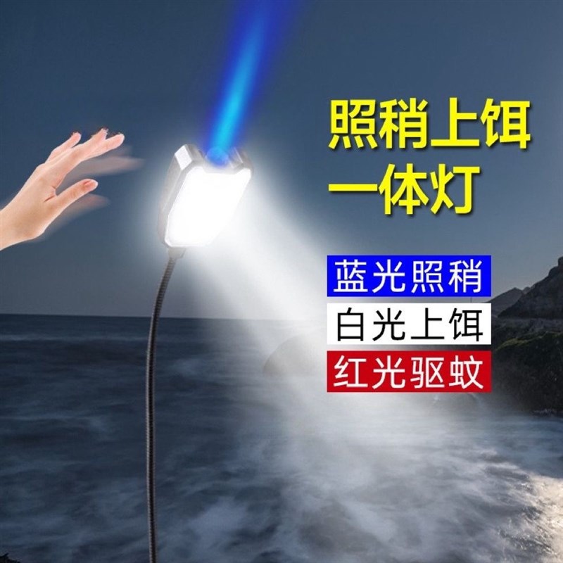 工厂销桥筏夜钓灯竿稍灯蓝光筏钓灯E钓鱼灯上饵灯拉饵灯杆梢灯桥