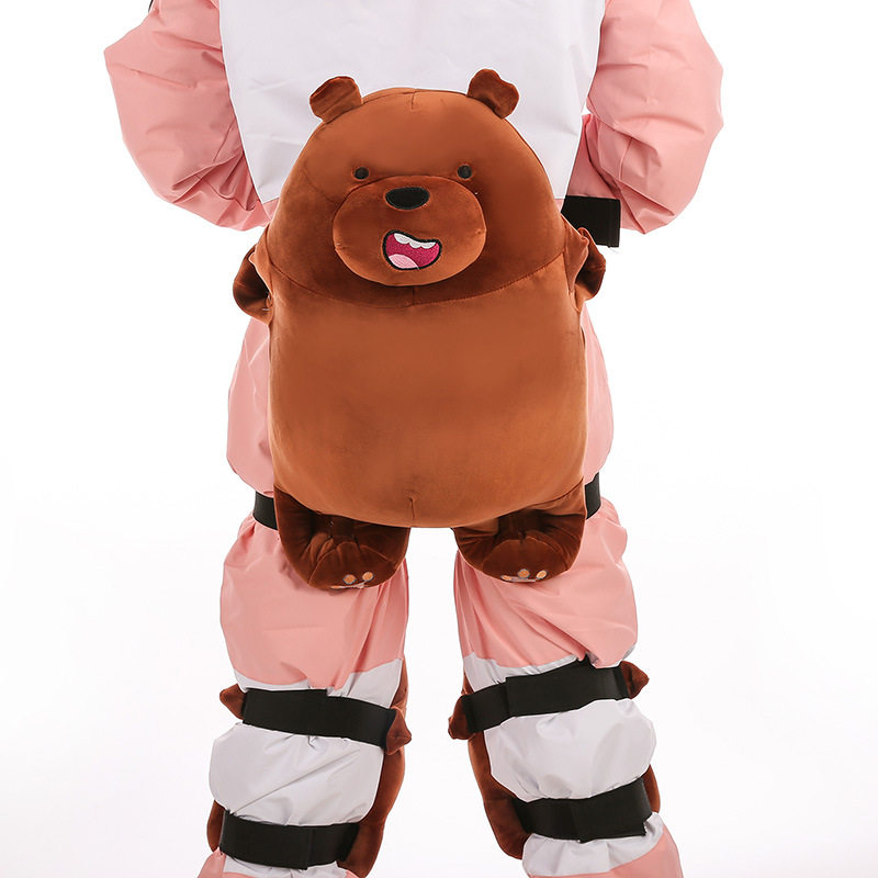 厂家毛绒滑雪护具卡通小乌龟白熊儿童成人单板双板套装防摔护膝护