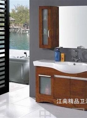 欧式美式橡木浴室柜组合实木浴柜洗脸盆柜洗手盆柜洗漱台XM80现货