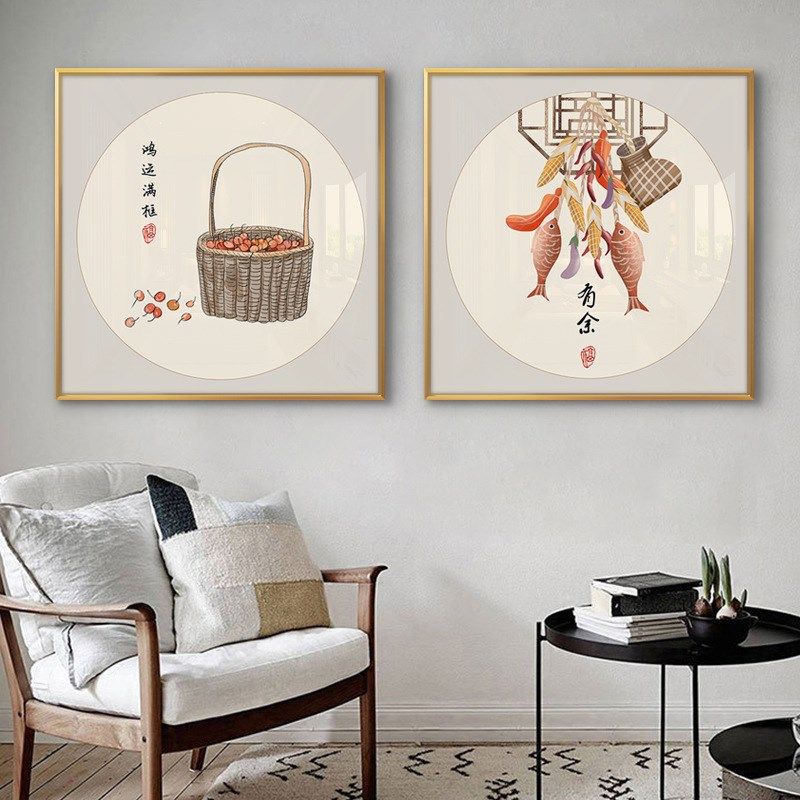 新中式餐厅装饰画饭厅现代简约璧画中国风餐厅画小众客厅墙面挂画,家居饰品,现代装饰画,淘宝优惠券,粉丝福利购,淘宝优惠卷
