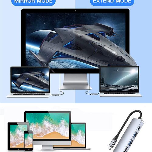 USB C HUB Type-C Adapter Docking Station with 4K HDMI USB3.0
