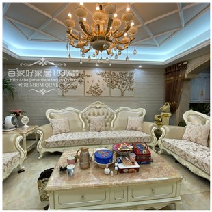 欧式沙发套罩定制全包沙发笠定做美式沙发垫罩坐垫海绵套四季米色