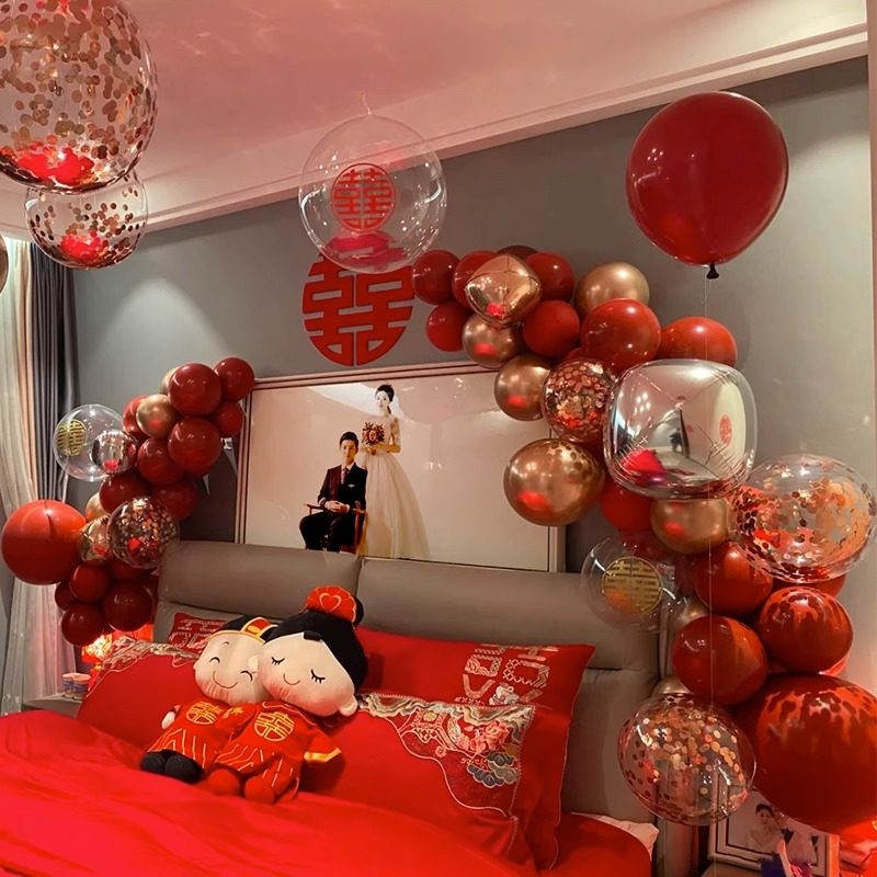 2023新款婚房布置女方新房卧室气球高级简约背景墙男方结婚装饰,节庆用品/礼品,拉花,淘宝优惠券,粉丝福利购,淘宝优惠卷