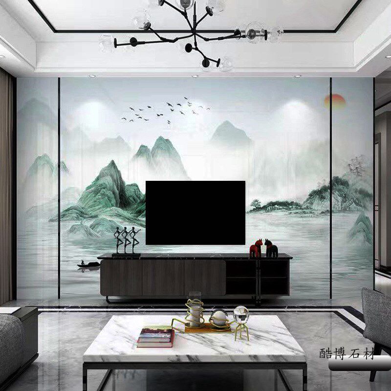 瓷砖连纹800*26n00大规格微晶石岩板现代客厅石材电视背景墙内墙