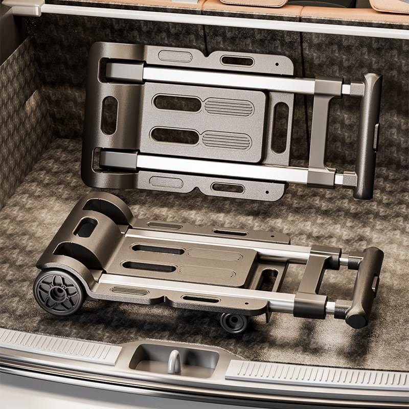 小推车取快递家用手拉车折叠小拖车拉货搬运车便携拉杆买菜平板车