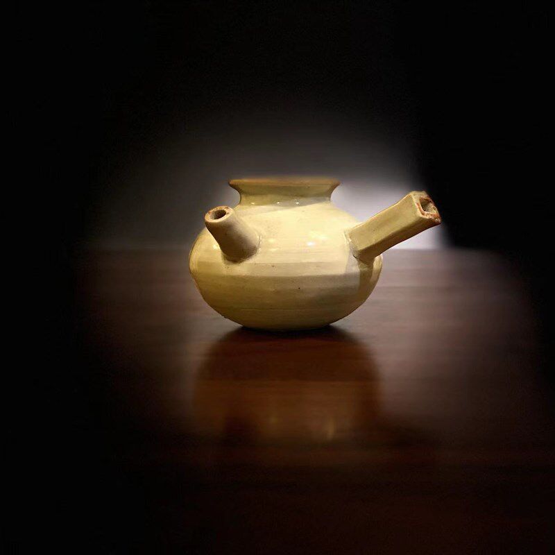 古器物明代时期 青白瓷侧把急需泡茶公道壶 中式煎茶道摆放把玩件