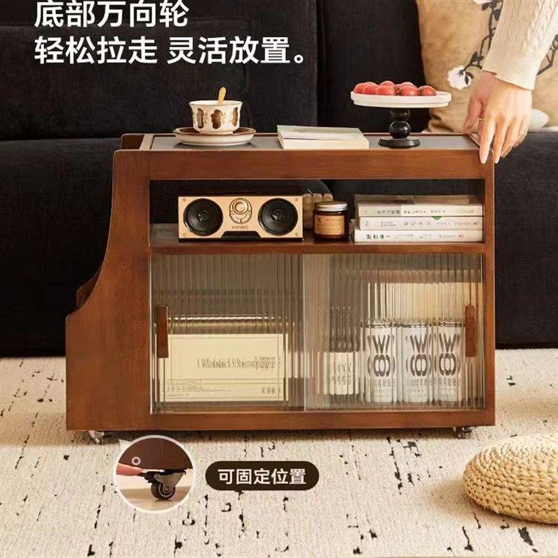 实木可移动带轮边几沙发侧边柜客厅岩板茶水柜家用收纳推车置物架,住宅家具,移动边几/推车,淘宝优惠券,粉丝福利购,淘宝优惠卷
