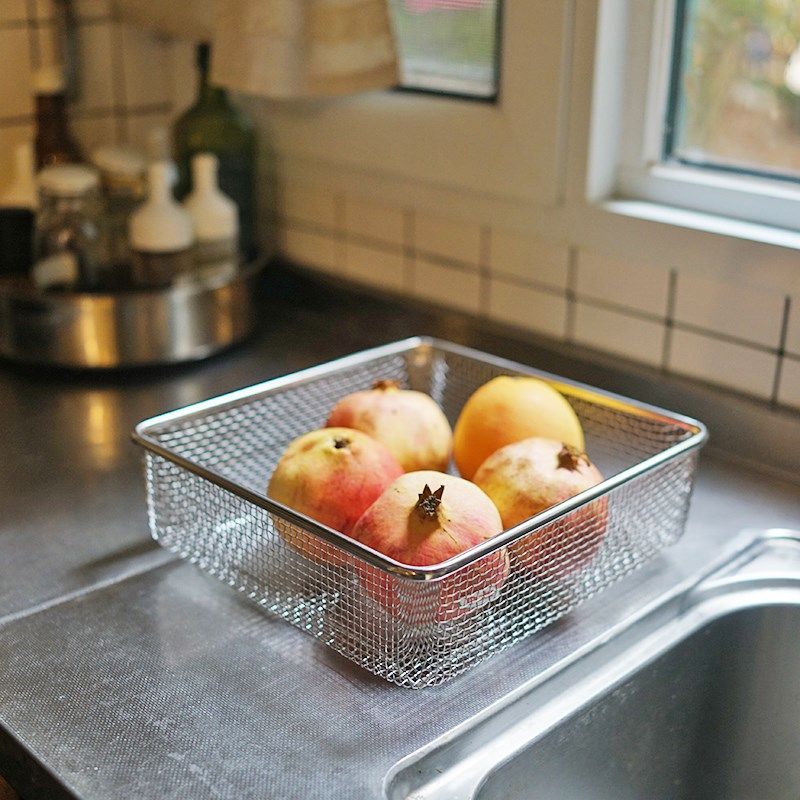 朴房 304不锈钢大容量方形沥水篮碗碟锅沥水筐水果蔬菜霜山网篮子,餐饮具,洗菜盆/沥水篮/漏水筛,淘宝优惠券,粉丝福利购,淘宝优惠卷