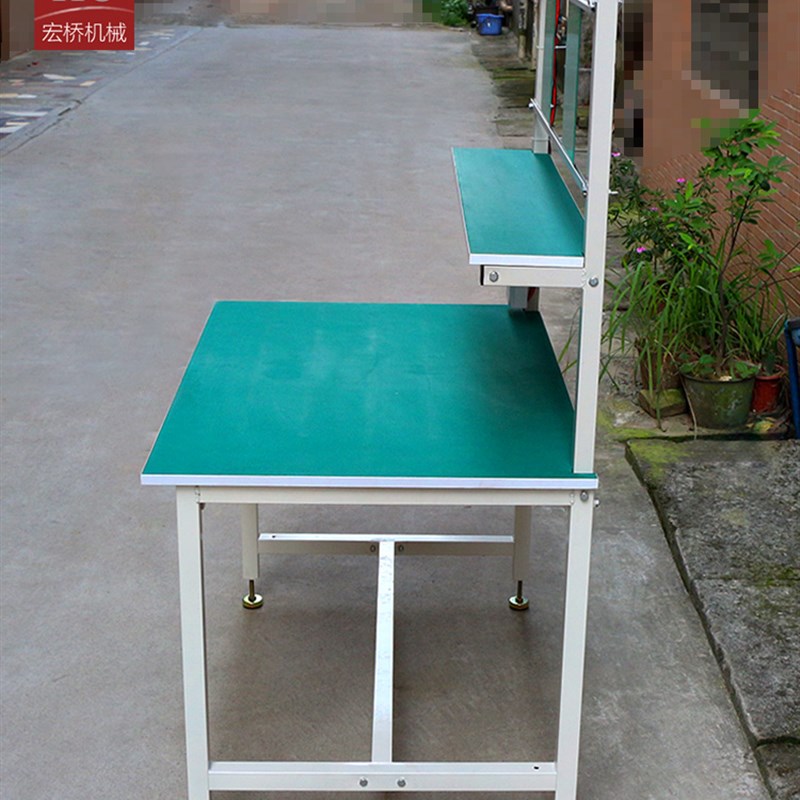 新款新品工业防静电工作台双面带灯流水线操作桌车间装V配组装维