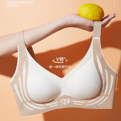 内衣大胸显小防下垂文胸聚拢收副乳上托调整型胸罩女胖mm阶段固定