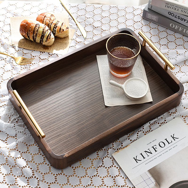 ack walnut gectanauular wooden tray brerkfast tr 包装 木托盘 原图主图