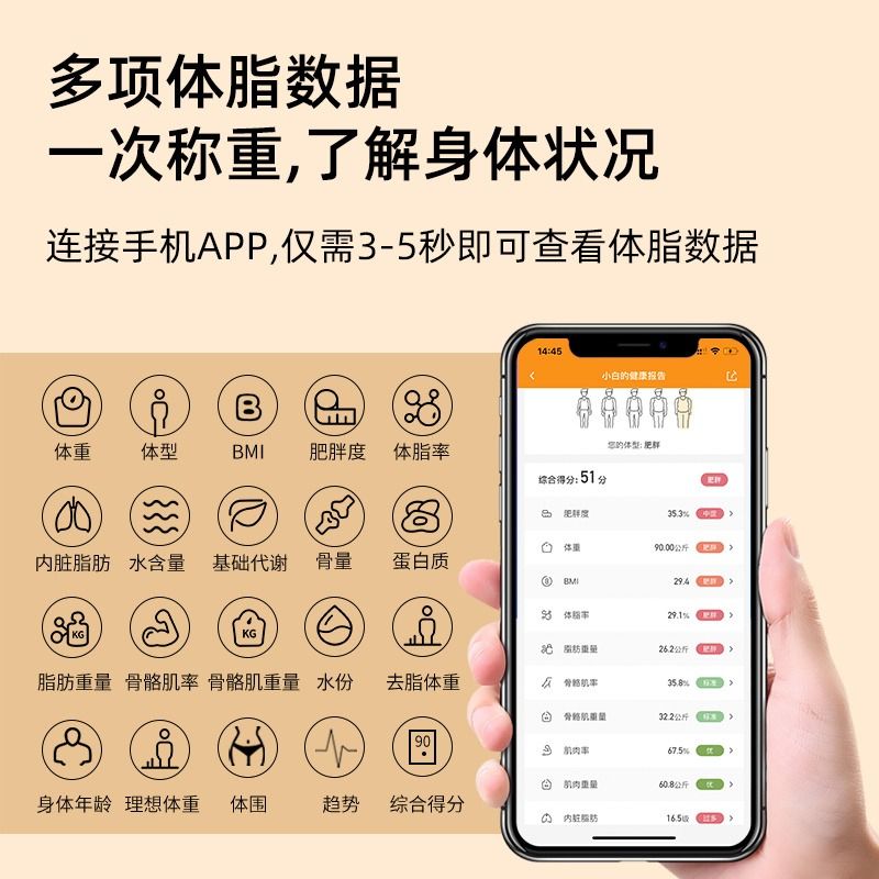 体脂秤专用智能精准体重计家用少脂肥充电小型人体电子体质称减肥