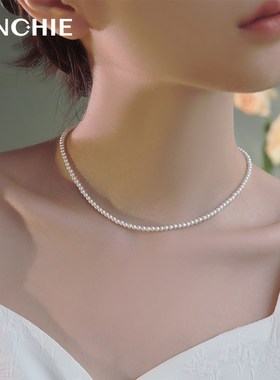 纯银珍珠项链女款2024年新爆款颈链轻奢小众法式生日礼物送女友QC