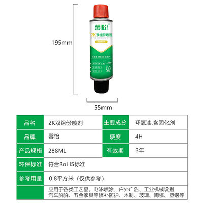 新品2K双组g份自喷漆氟碳铝哑光定制窗合金不锈钢断桥漆门铝修门