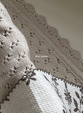 安晚 全棉婴儿针织毯毛线毯儿童毯满月百天婴儿摄影道具毯空调毯