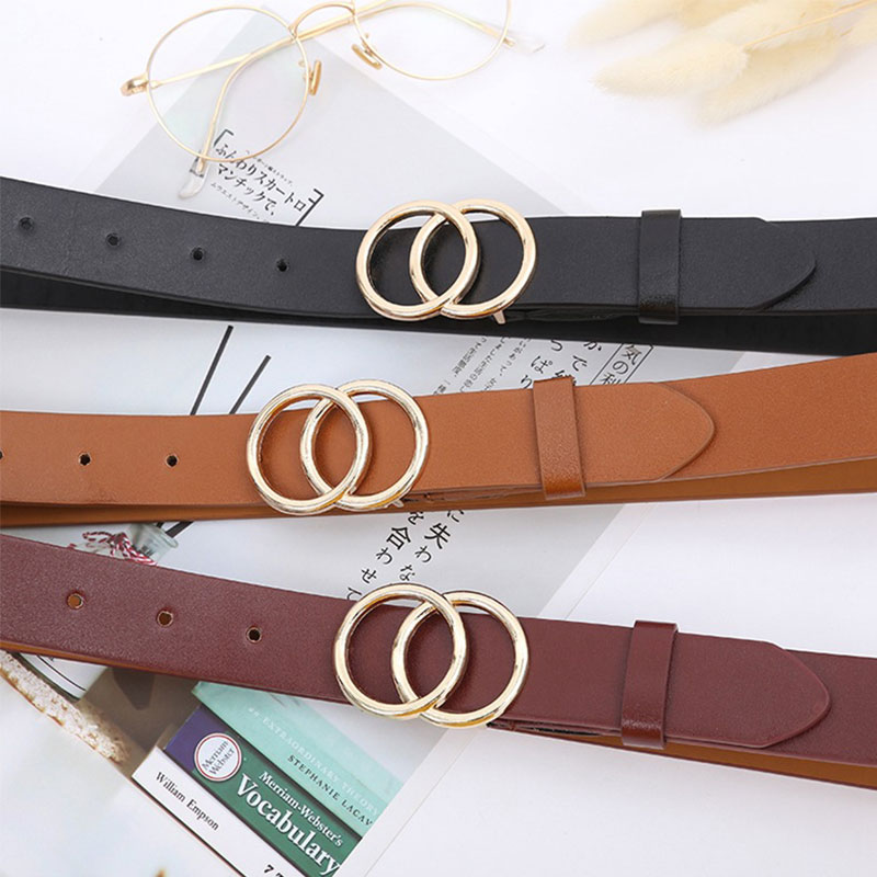 推荐Double round buckle women's leisure belt for various occ