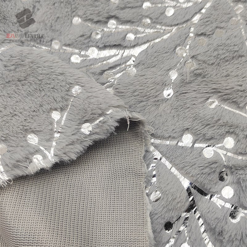 小兔毛烫金 大树j枝 长毛绒面料 鞋材箱包抱枕服装家纺布料绒布