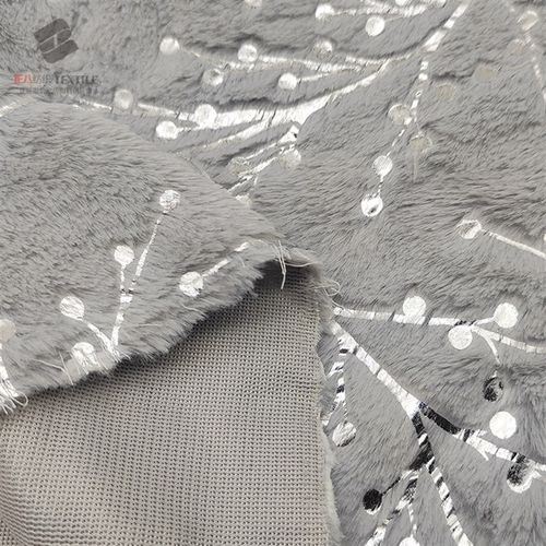 小兔毛烫金 大树枝 长毛绒面y料 鞋材箱包抱枕服装家纺布料绒布