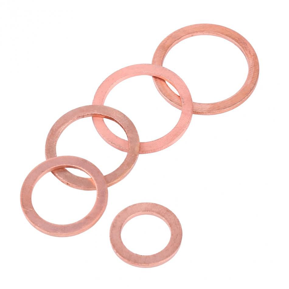 极速150pcs/set Brass Copper Washers Flat Sealing Gaskets Ass